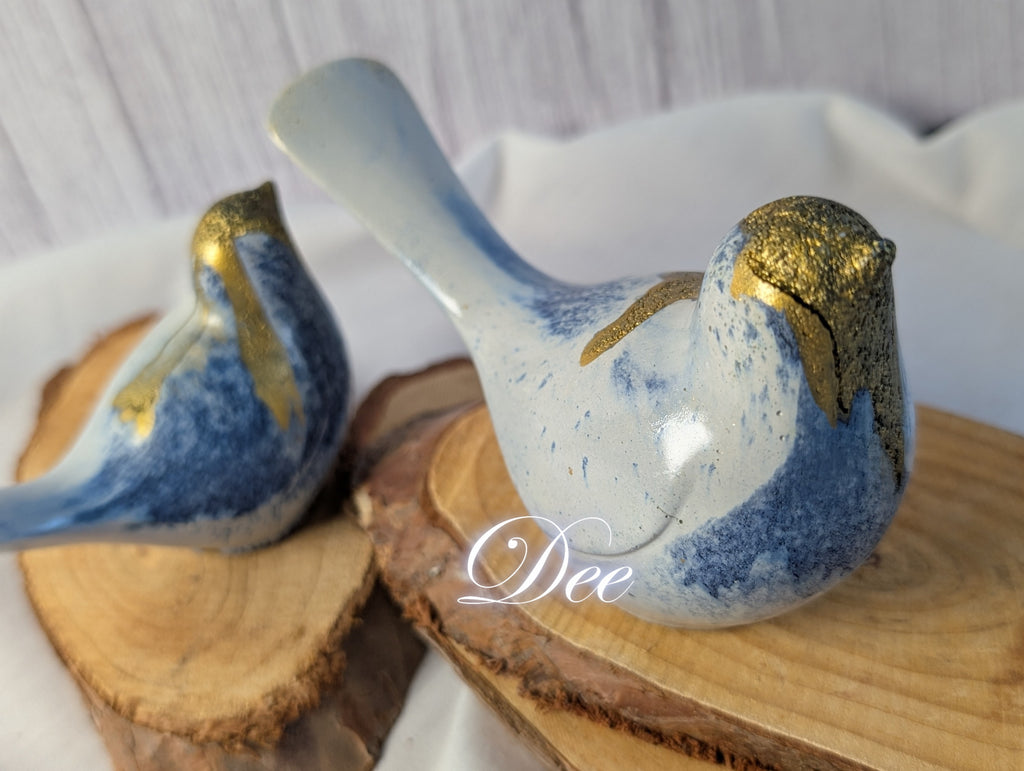 Handmade Concrete Love Bird, Cement, Canary, Dove, Figurines