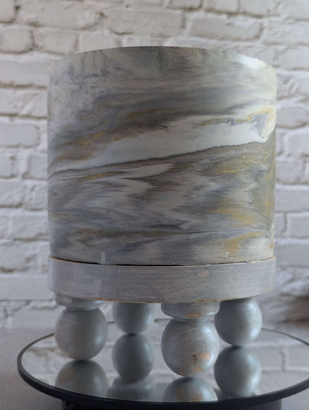 Large, 32oz 4-wick Candle, Concrete Candle, Cement Bowl, Reuseable, With Feet
