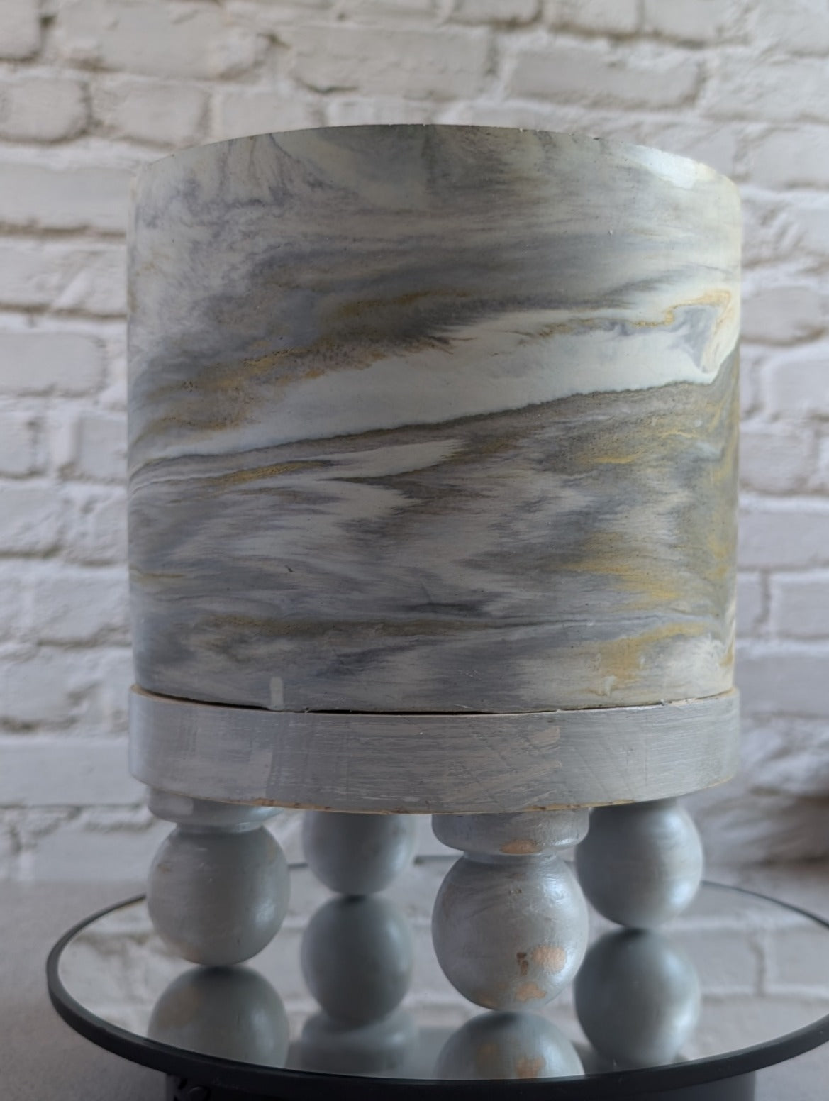 Large, 32oz 4-wick Candle, Concrete Candle, Cement Bowl, Reuseable, With Feet