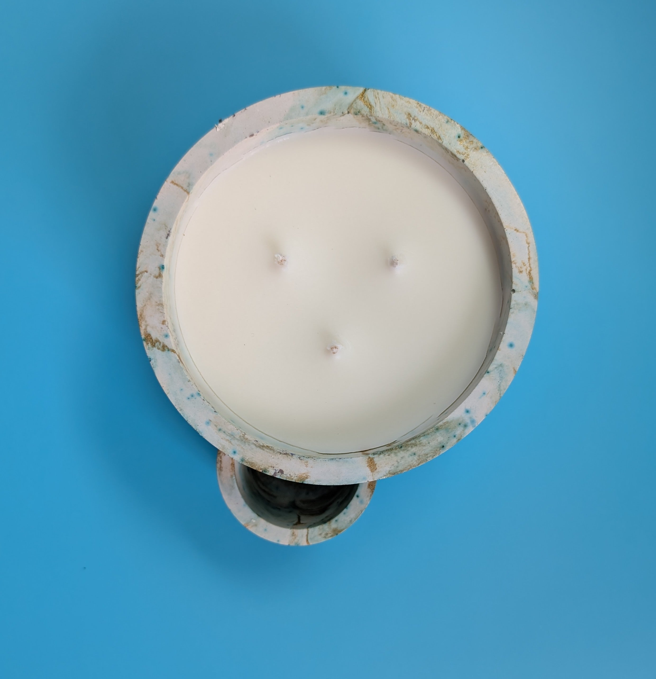 Candle, Concrete Candle, Match Holder 15 oz. Olive Oil Wax
