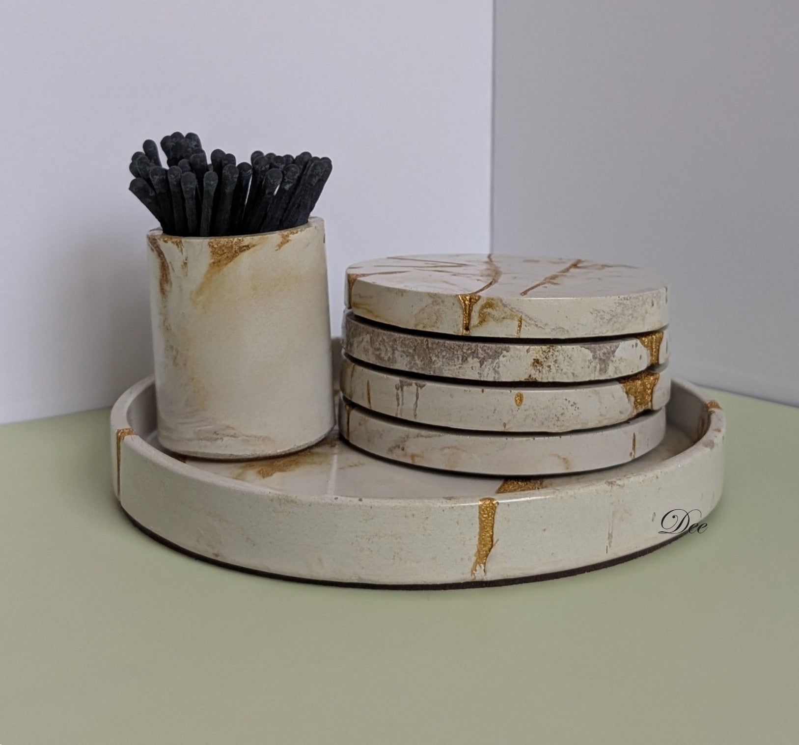 Concrete Coaster, Trinket Tray, Coaster, Handmade, Cement Tray, Catcall, Match Holder