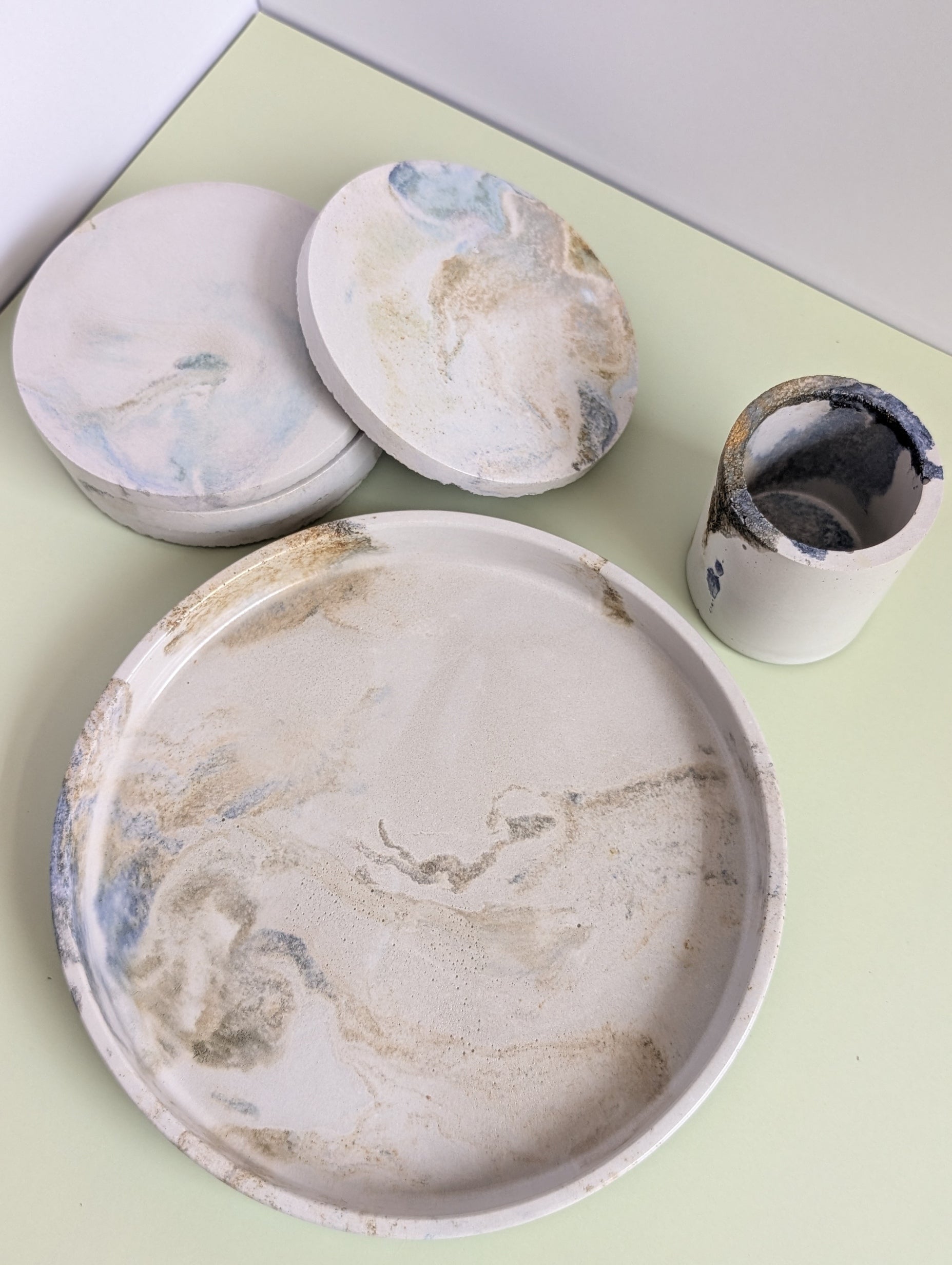 Concrete Coaster, Trinket Tray, Coaster, Handmade, Cement Tray, Catcall, Match Holder