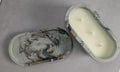 Candle, Three-Wick, Concrete Candle, Oval 12 oz. Olive Oil Wax