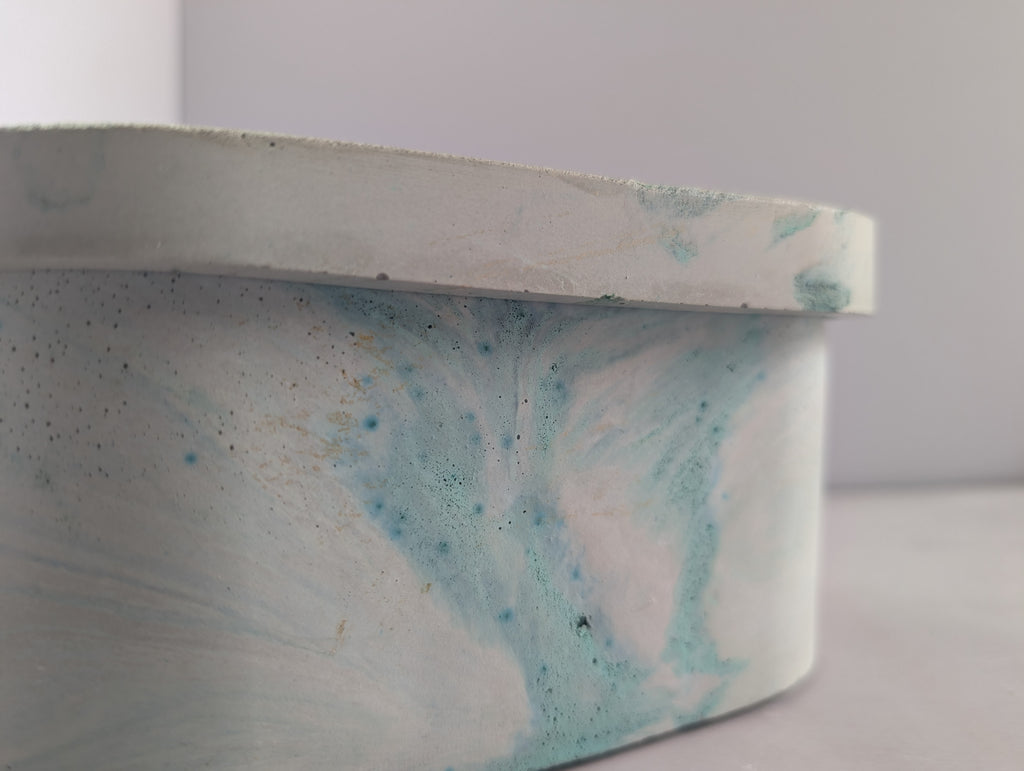 Candle, Three-Wick, Concrete Candle, Oval 12 oz. Olive Oil Wax