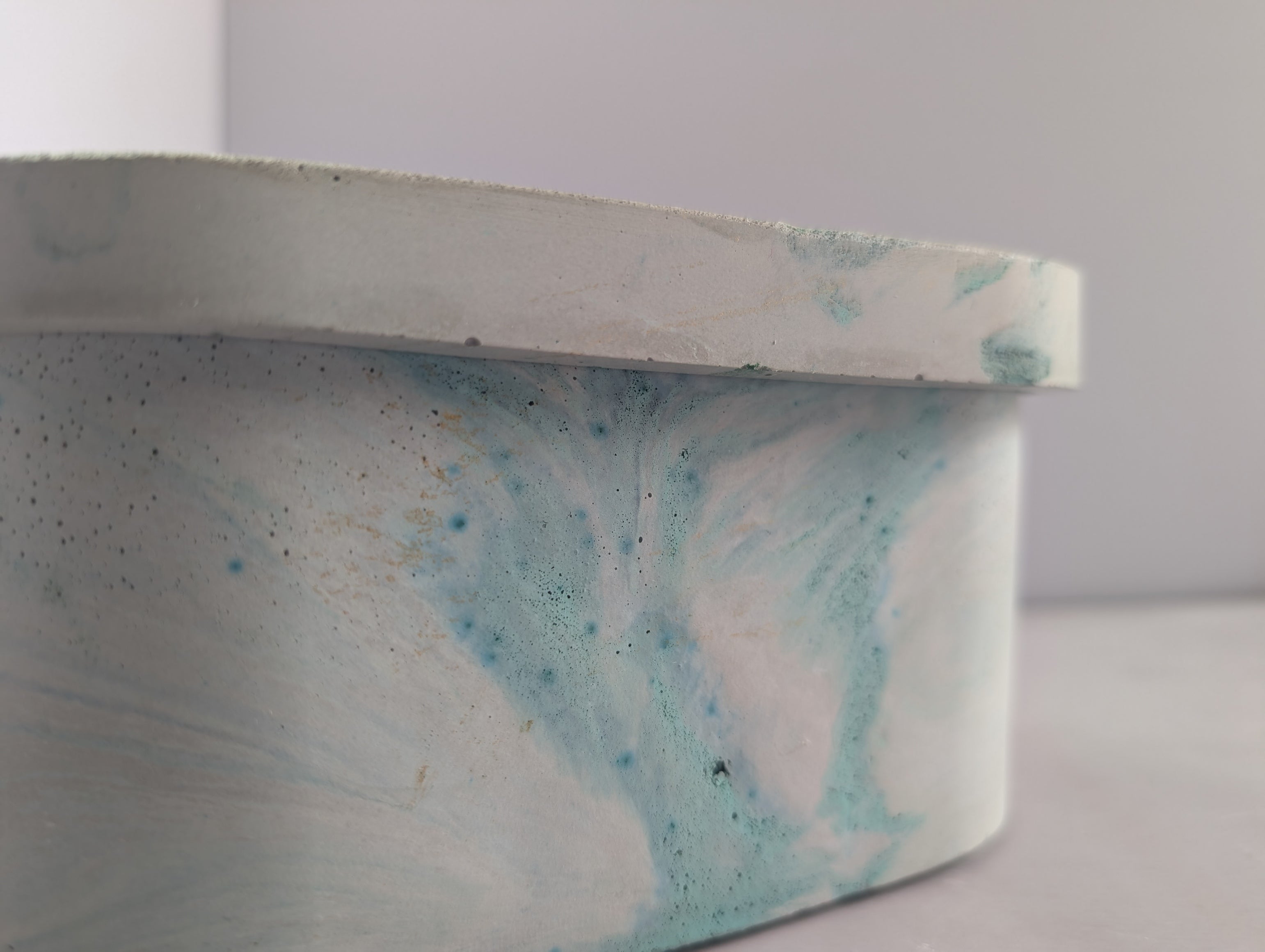 Candle, Three-Wick, Concrete Candle, Oval 12 oz. Olive Oil Wax