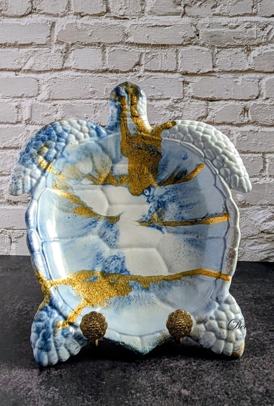 Handmade Concrete Turtle, Sea Turtle, Trinket Tray, Catchall, Candy, Soap Dish