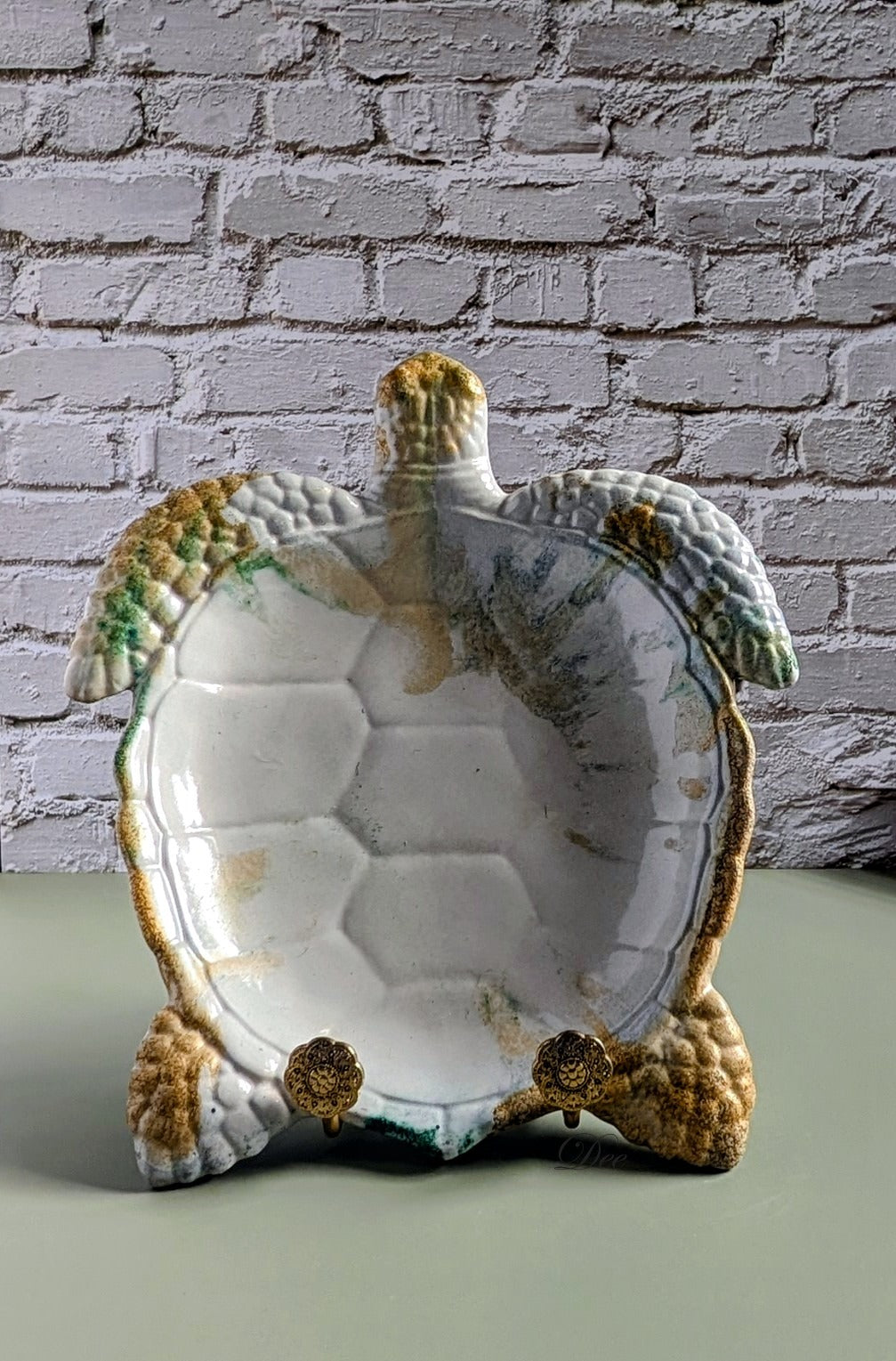 Handmade Concrete Turtle, Sea Turtle, Trinket Tray, Catchall, Candy, Soap Dish